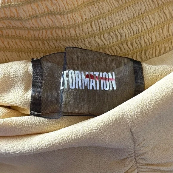 REFORMATION Sleeveless Ruched Sweetheart Neck Smock Back Ballerina Maxi Dress S - Picture 5 of 5